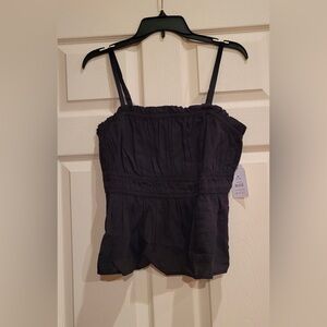 NWT Women's Tonal Stripe Tank Sleeveless Top. Black. Size Medium